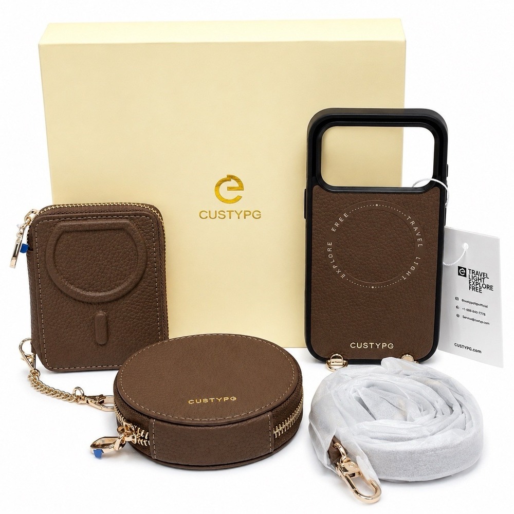 CUSTYPE iPhone 17 Pro 6.3" Crossbody Case Wallet Pouch Strap Set New